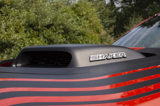 2019 Dodge Challenger R/T Shaker front fascia halo headlights close-up