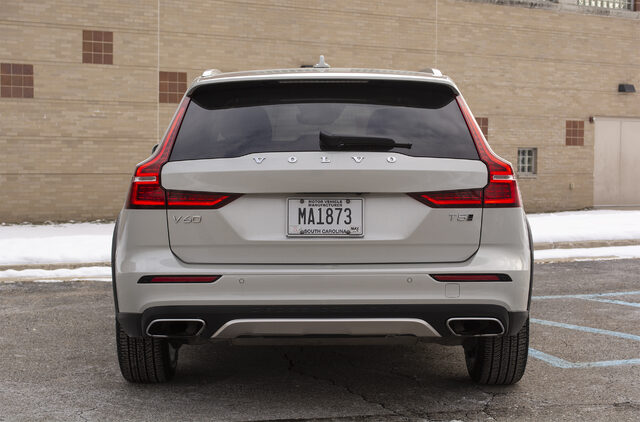2020 Volvo V60 Cross Country, rear view showing V60 and T5 badges