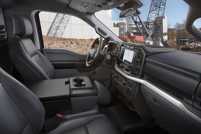 2021 Ford F-150 Limited interior with diamond-stitched leather seats