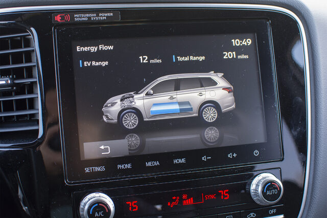 2020 Mitsubishi Outlander PHEV GT Energy Flow Display