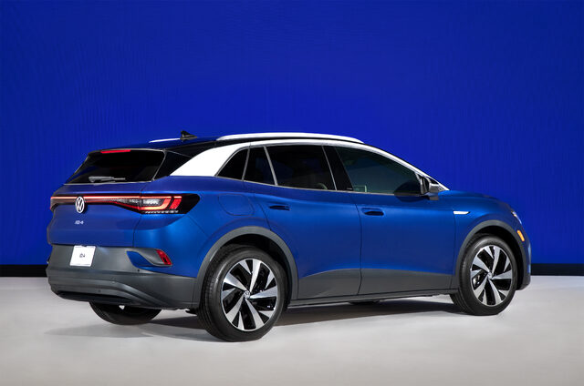 2021 Volkswagen ID.4 rear three-quarter studio shot