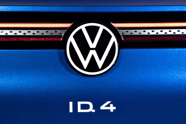 2021 Volkswagen ID.4 rear logo and model badge closeup