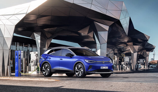 2021 Volkswagen ID.4 at an EV charging station
