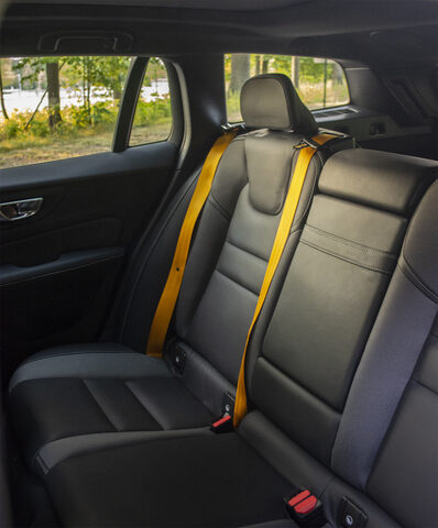 2020 Volvo V60 T8 Polestar Engineered, Rear Seat with Gold Seat Belt