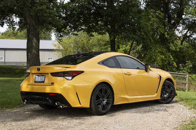2020 Lexus RC F Rear Three-Quarter View