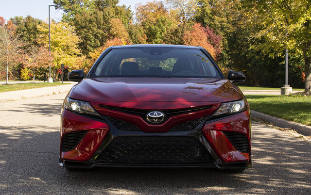 2020 Toyota Camry TRD Front End Direct View Supersonic Red