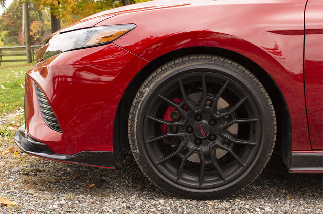 2020 Toyota Camry TRD Front Wheel Black Forged Rim Red Caliper