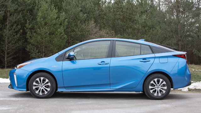 2020 Toyota Prius XLE AWD-e Blue Driver Side Profile