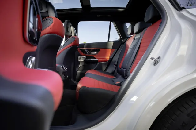 2023 Mercedes-Benz GLC 300 Cranberry Red and Black Rear Seats