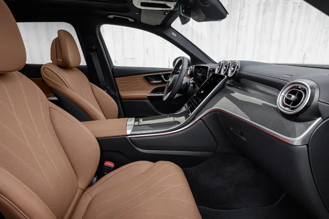 2023 Mercedes-Benz GLC 300 front cabin in Sienna Brown leather