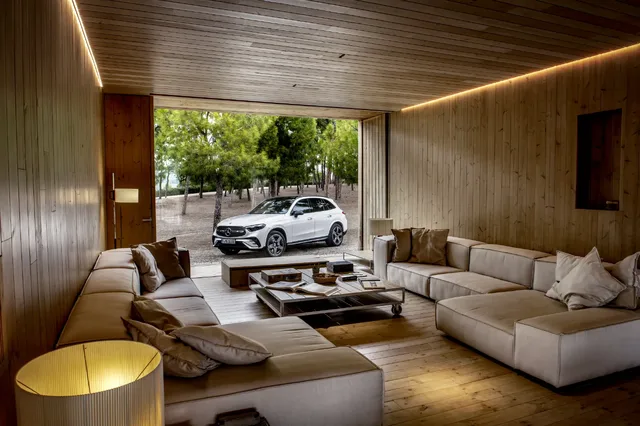 2023 Mercedes-Benz GLC 300 front view from luxury lounge