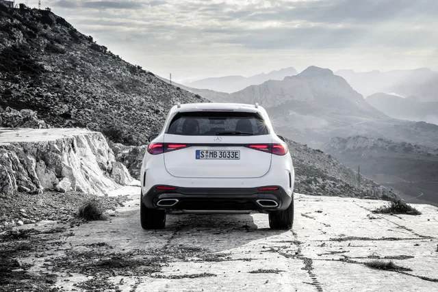 2023 Mercedes-Benz GLC 300 rear view on mountain road