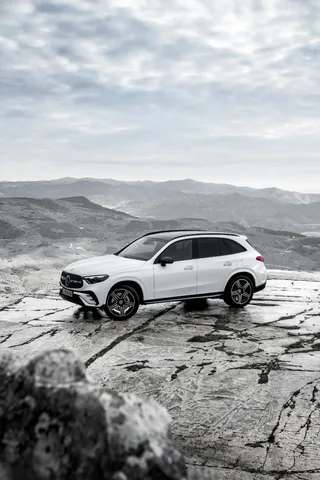 2023 Mercedes-Benz GLC 300 side profile on mountain summit
