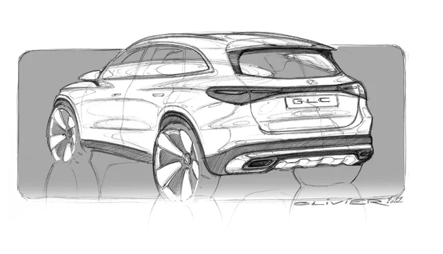 2023 Mercedes-Benz GLC 300 Design Sketch Rear Three-Quarter