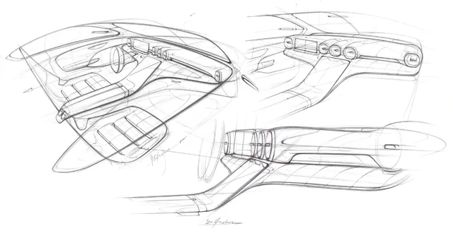 2023 Mercedes-Benz GLC 300 Interior Design Sketch Dashboard