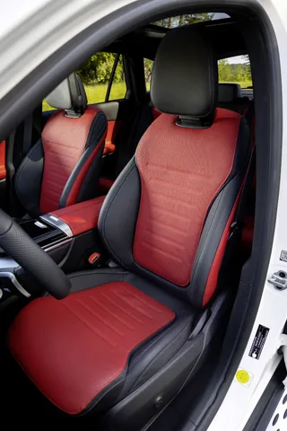 2023 Mercedes-Benz GLC 300 Cranberry Red and Black Front Seats