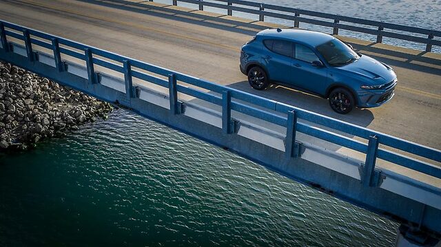 2023 Dodge Hornet Aerial View Crossing Bridge Over Water