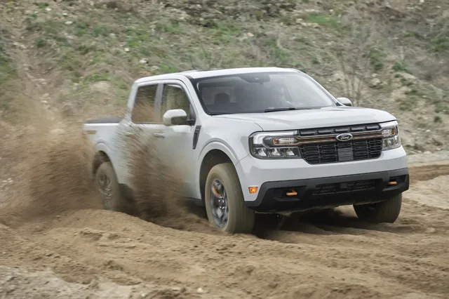 2023 Ford Maverick Tremor kicking up dirt off-road
