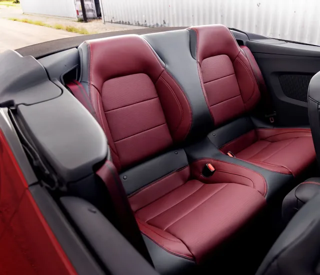 2024 Ford Mustang Convertible Red Leather Rear Seats