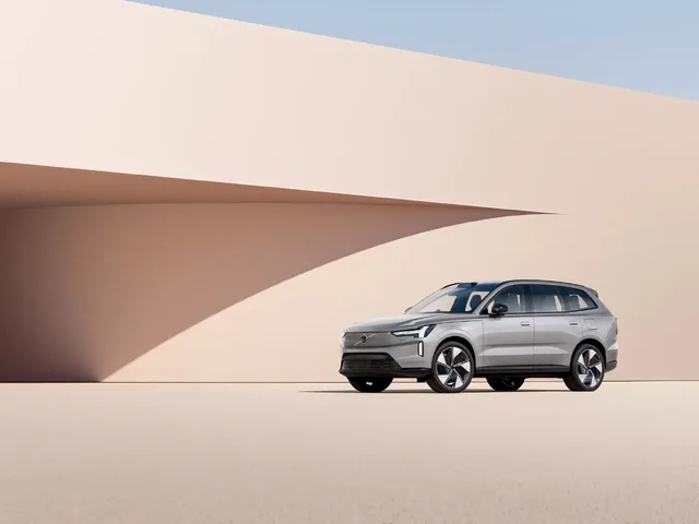 2024 Volvo EX90 Front Three-Quarter View in Minimalist Studio