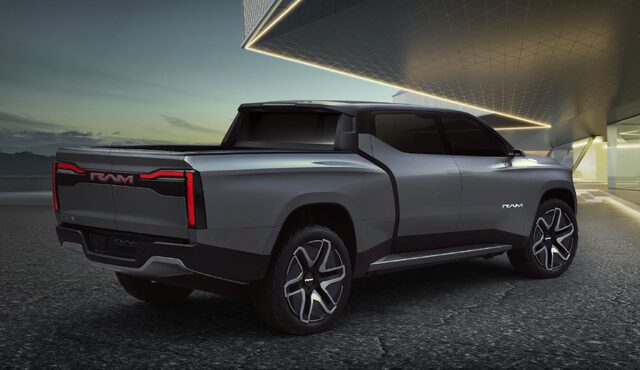RAM 1500 Revolution Concept Rear Three-Quarter Outdoor Rendering