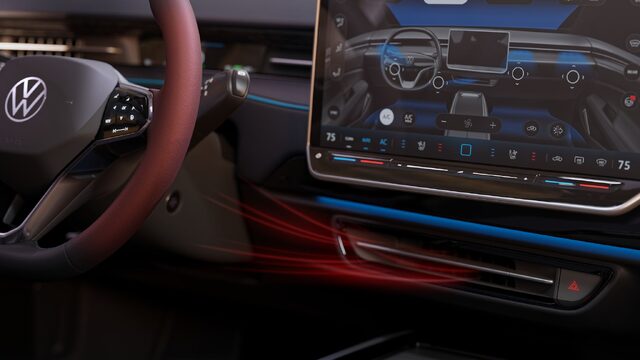 2024 Volkswagen ID.7 Concept interior dashboard and touchscreen detail