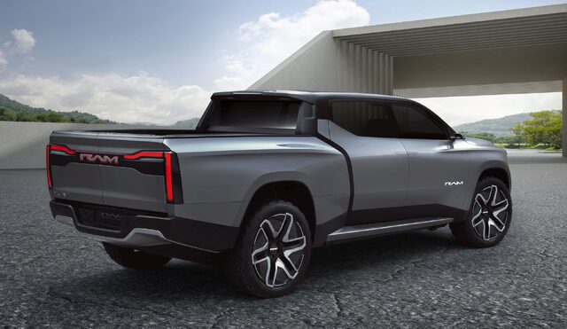RAM 1500 Revolution Concept Rear Three-Quarter Daylight Rendering