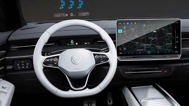 2024 Volkswagen ID.7 Concept interior light theme with navigation display