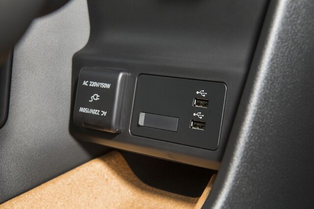 Mazda MX-30 Center Console USB and AC Power Outlets