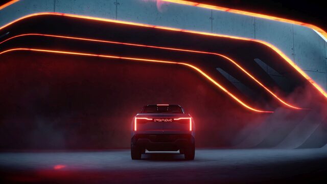 RAM 1500 Revolution Concept Rear View with Neon Lighting