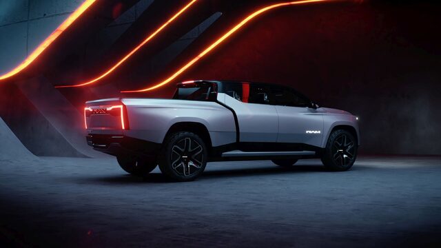 RAM 1500 Revolution Concept Rear Three-Quarter Night Studio