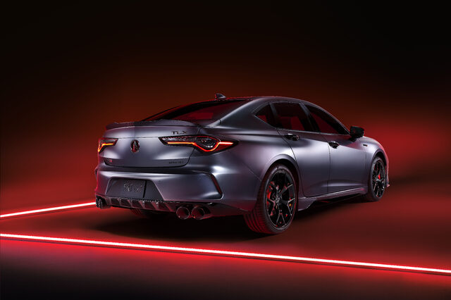 2023 Acura TLX Type S PMC Edition rear three-quarter studio shot