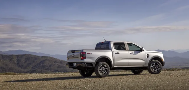 2024 Ford Ranger Lariat Rear Three-Quarter Mountain Overlook