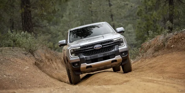 2024 Ford Ranger Lariat Head-On Off-Road with Wheel Articulation