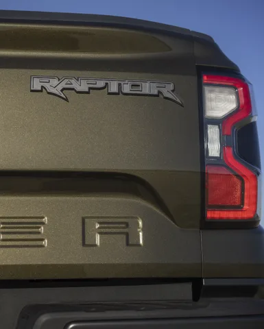 2024 Ford Ranger Raptor tailgate badge and taillight detail