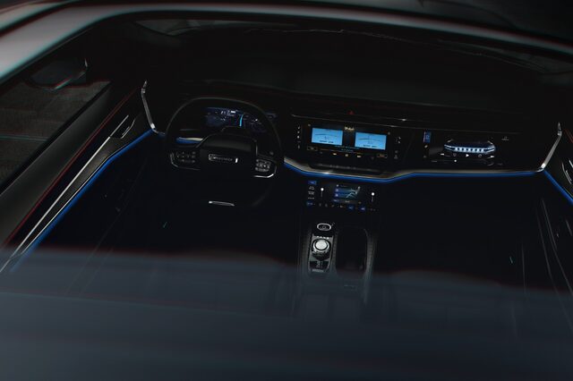 2025 Jeep Wagoneer S Dashboard and Interior at Night
