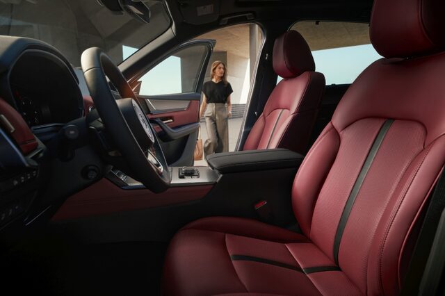 2025 Mazda CX-70 red leather front seats interior