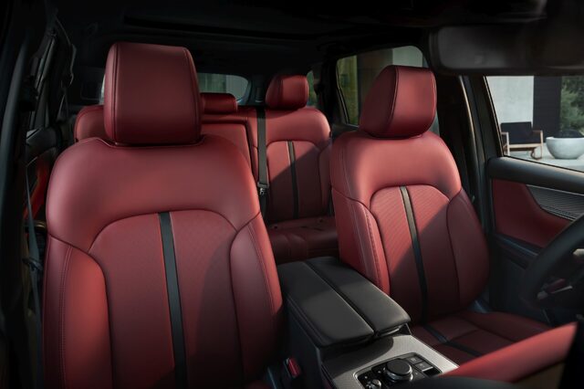 2025 Mazda CX-70 Maroon leather front and rear seats