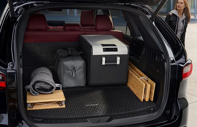 2025 Mazda CX-70 loaded cargo area with portable cooler and gear