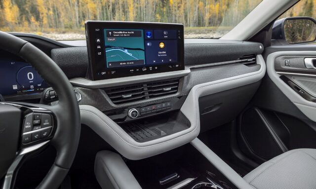 2025 Ford Explorer Platinum dashboard and infotainment from driver side