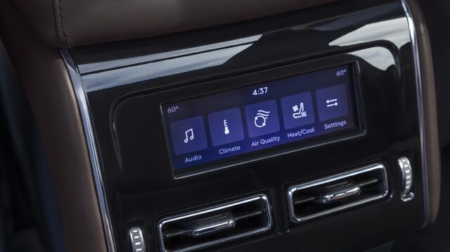2025 Lincoln Aviator rear seat climate control touchscreen