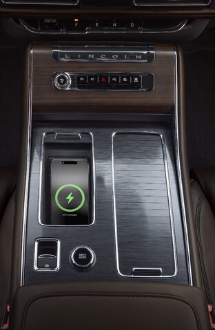 2025 Lincoln Aviator center console wireless charging pad