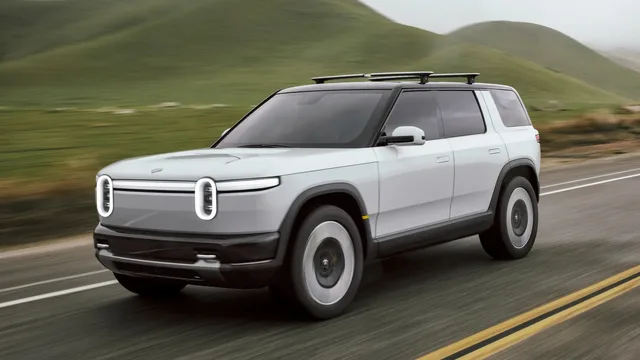 2026 Rivian R2 Front Three-Quarter Driving on Highway
