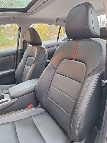 2023 Nissan Sentra SR front seats with orange stitching