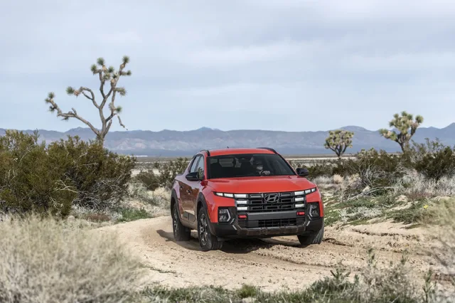 2025 Hyundai Santa Cruz Front View on Desert Trail