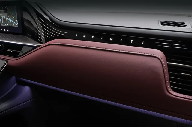 2025 Infiniti QX80 passenger dashboard with Infiniti lettering