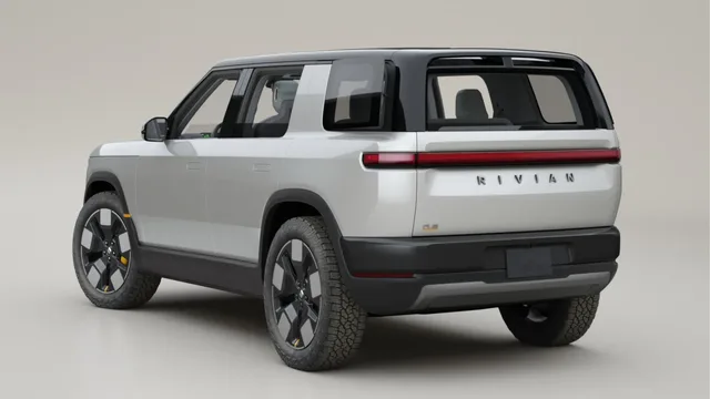 2026 Rivian R2 Rear Three-Quarter Studio View