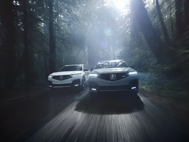 2025 Acura MDX A-Spec and MDX Type S Driving Through a Forest