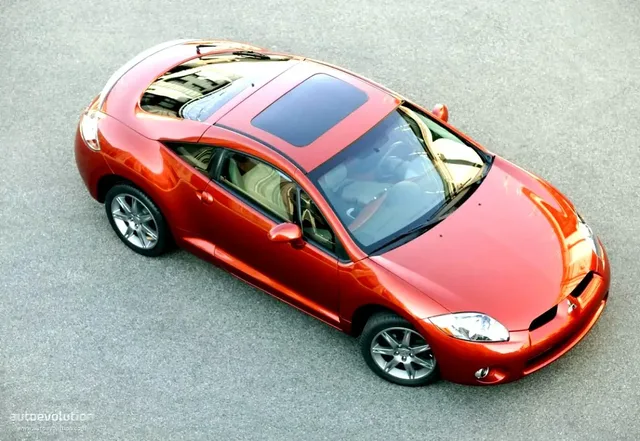 Mitsubishi Eclipse Fourth-Generation Overhead View in Orange