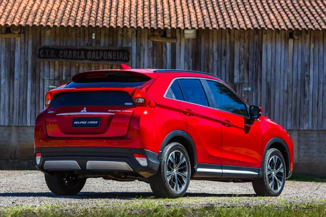 Mitsubishi Eclipse Cross Rear Three-Quarter View in Red